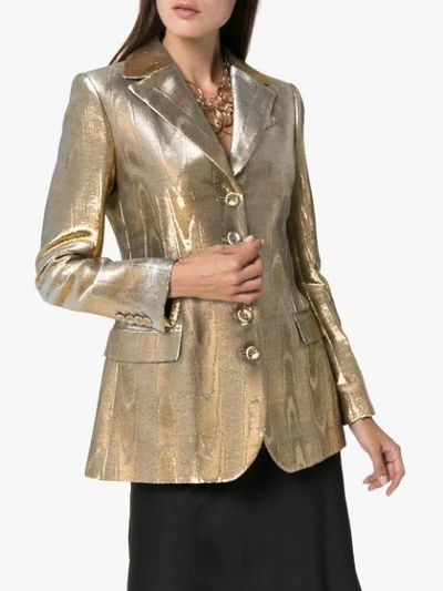 Shop Racil Curtis Buttoned Blazer In Gold