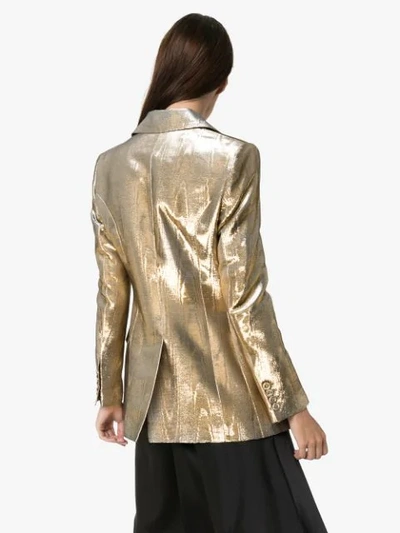 Shop Racil Curtis Buttoned Blazer In Gold