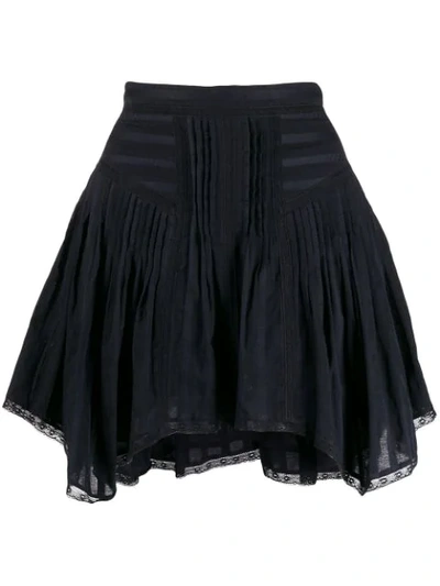 Shop Isabel Marant Étoile Prandali Lace Trim Skirt In 01bk Black