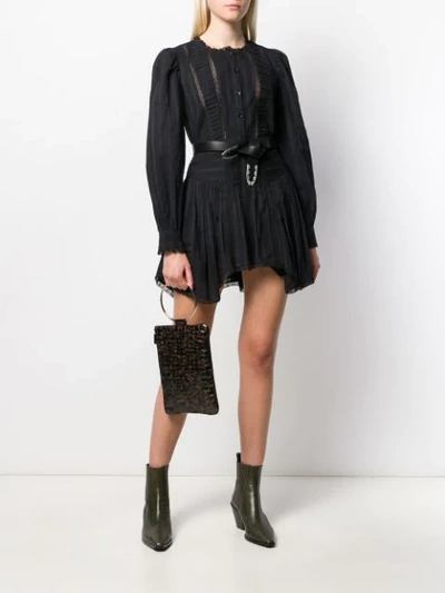 Shop Isabel Marant Étoile Prandali Lace Trim Skirt In 01bk Black