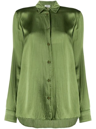 Shop Forte Forte Wrinkled-effect Loose-fit Blouse In Green