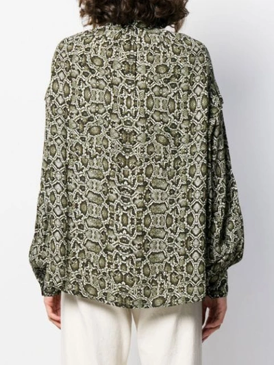 Shop Essentiel Antwerp Tubin Snakeskin Shirt In Green