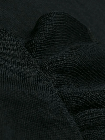Shop Chiara Bertani Cold-shoulder Frilled Top In Black