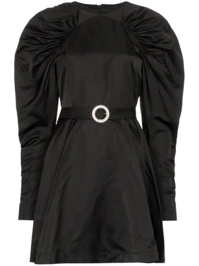 Shop Rotate Birger Christensen Rotate Belted Waist Dress - Schwarz In Black