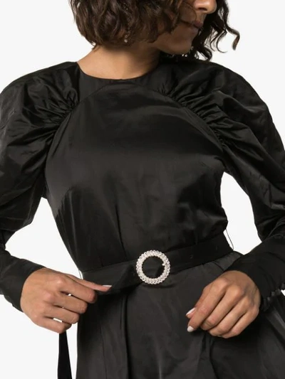 Shop Rotate Birger Christensen Rotate Belted Waist Dress - Schwarz In Black
