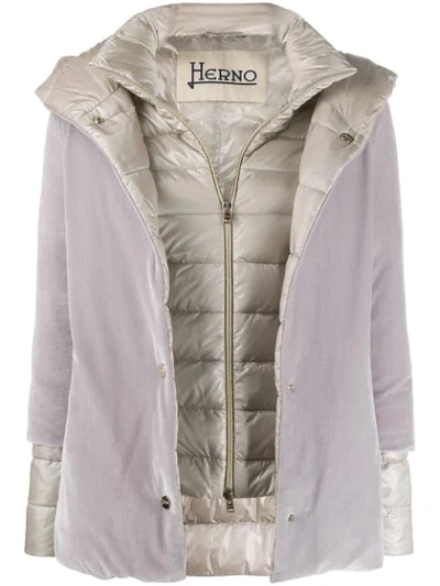 Shop Herno Contrast Padded Jacket In 9408 Grey