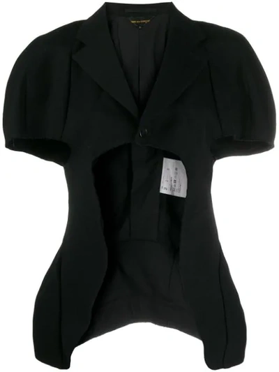 Shop Comme Des Garçons Deconstructed Cut-out Jacket In Black
