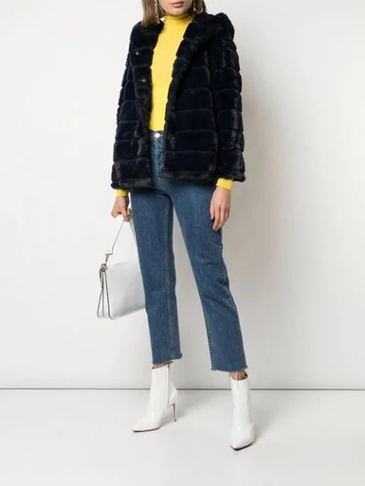 Shop Apparis Goldie Short Faux-fur Coat In Blue