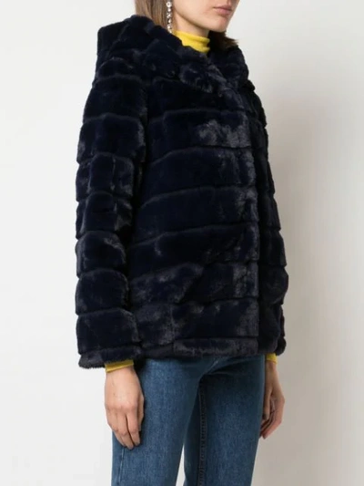 Shop Apparis Goldie Short Faux-fur Coat In Blue