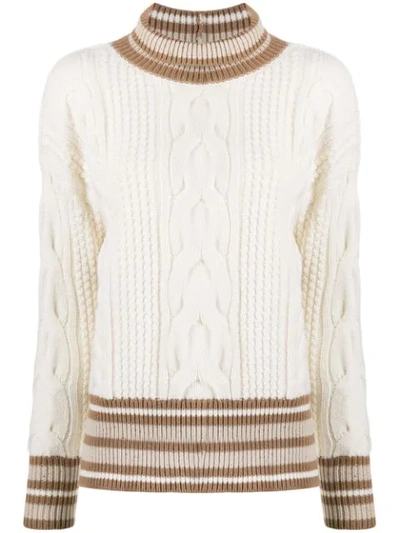 Shop Lorena Antoniazzi Cable Knit Jumper In Neutrals