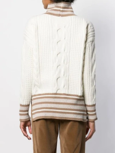 Shop Lorena Antoniazzi Cable Knit Jumper In Neutrals
