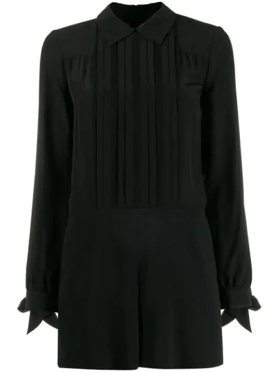 Shop Red Valentino Pleated Details Playsuit In Black