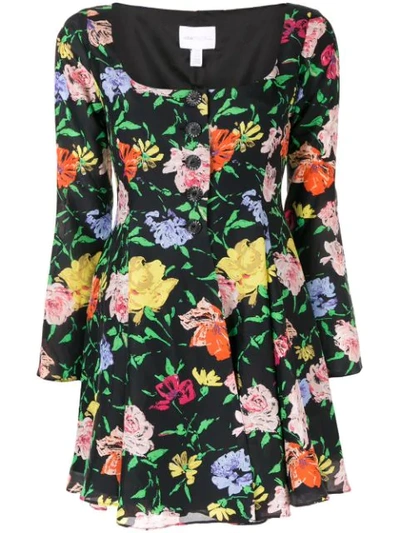 Shop Alice Mccall Floral Picasso Mini Dress In Black