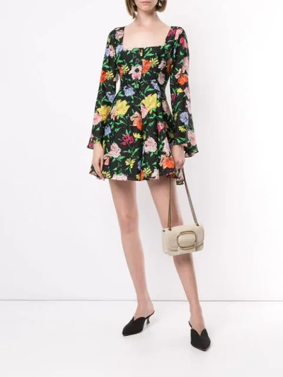 Shop Alice Mccall Floral Picasso Mini Dress In Black