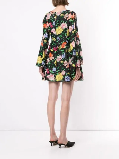 Shop Alice Mccall Floral Picasso Mini Dress In Black