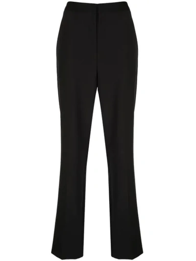 Shop Tibi Tropical Mid-rise Trousers In Black