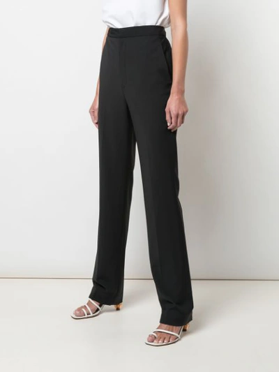 Shop Tibi Tropical Mid-rise Trousers In Black