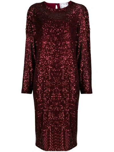 Shop In The Mood For Love Sequin Midi-dress In Red