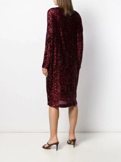 Shop In The Mood For Love Sequin Midi-dress In Red
