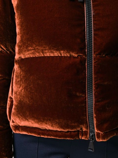 Shop Moncler High-neck Padded Jacket In Brown