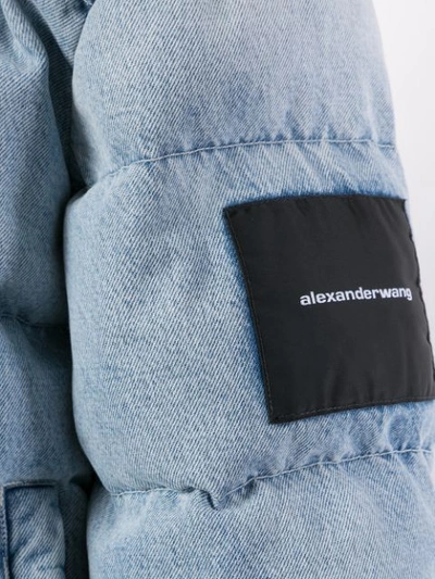 Shop Alexander Wang Denim Look Puffer Jacket In Bleach 108