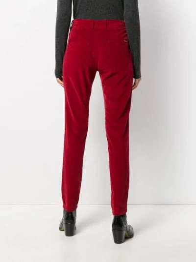 Shop Incotex Velvet Slim-fit Jeans In 222 Red