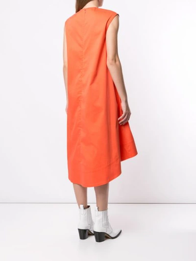 Shop Ck Calvin Klein Twill Sleeveless Dress In Orange