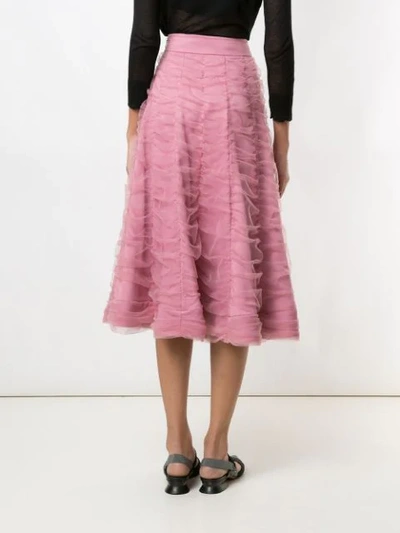 Shop Gloria Coelho Flared Drape Skirt In Pink