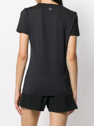 Shop Calvin Klein Mesh Panel Logo T-shirt In Black