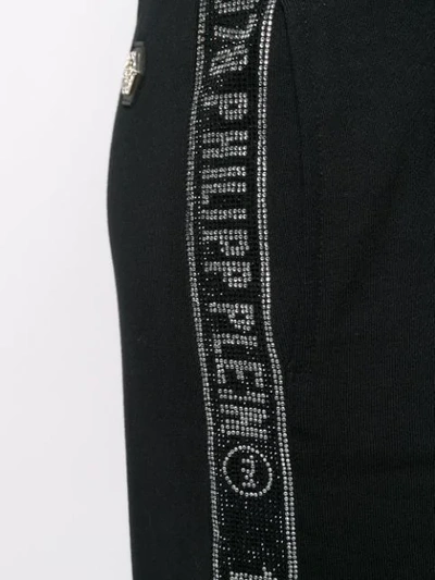 Shop Philipp Plein Rhinestone-tape Track Pants In Black