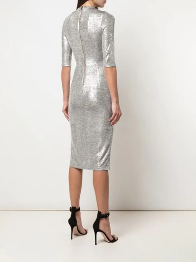 Shop Alice And Olivia Delora Fitted Dress In Silver