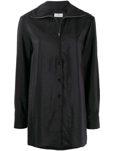 Shop Lemaire Zipped Shirt In Black