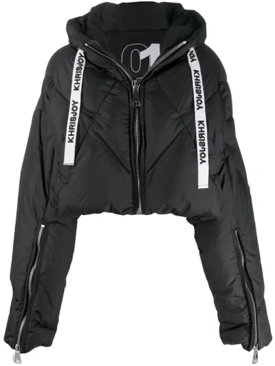 Shop Khrisjoy Cropped Puffer Jacket - Black