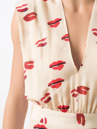 Shop Andrea Marques Printed Silk Dress In Neutrals