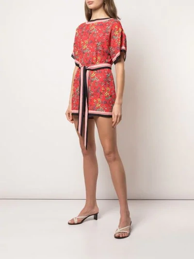 ALICE+OLIVIA FREESIA BLOSSOM PLAYSUIT - 红色