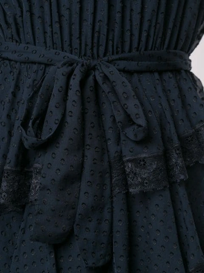 Shop Zimmermann Sabotage Tiered Lace Mini Dress In Blue