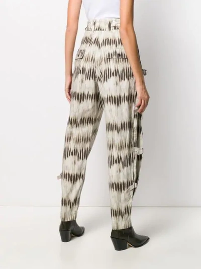 Shop Isabel Marant High Waisted Tie-dye Trousers In Neutrals
