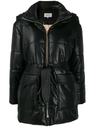 Shop Nanushka Lenox Vegan Leather Puffer Jacket In Black