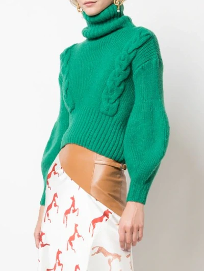 Shop Alejandra Alonso Rojas Chunky Knit Jumper In Green