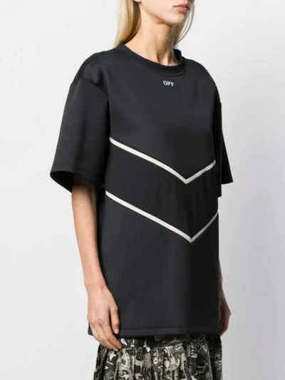 Shop Off-white Intarsia T-shirt Dress In Black