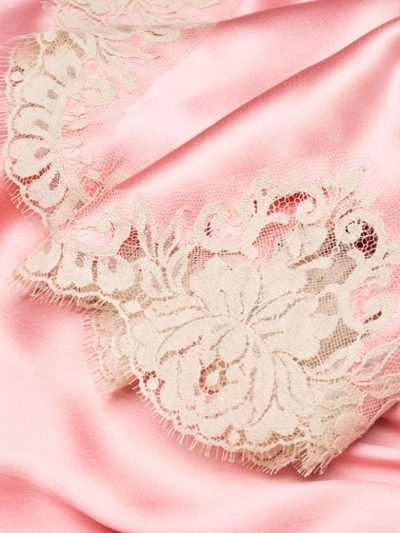 Shop Dolce & Gabbana Lace Detail Tie Neck Jacket In Pink