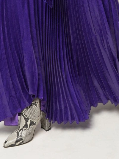 Shop Alice And Olivia Pleated Maxi Skirt In Purple