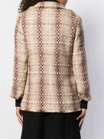 Shop Edward Achour Paris Bouclé Embroidered Tweed Blazer In T205 Bordeaux