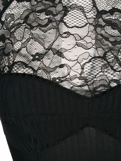 Shop Fleur Du Mal Chat Lace Combo Bodysuit In Black