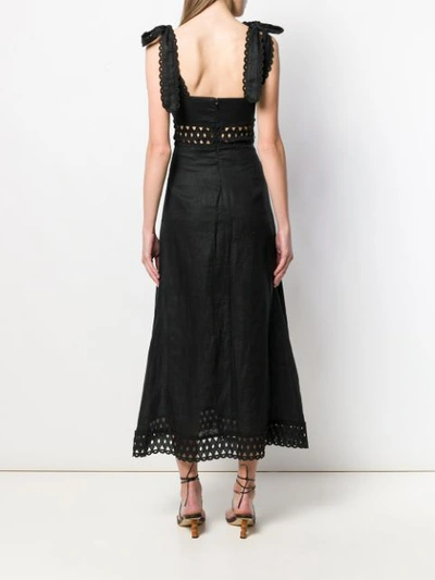 Shop Zimmermann Cut Out Waistband Dress In Black