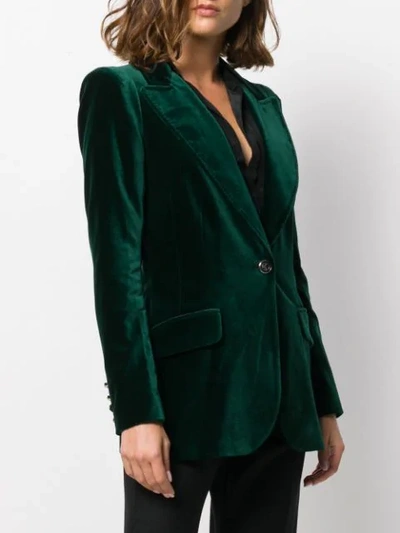 Shop Temperley London Clove Velvet Single-breasted Blazer In Green