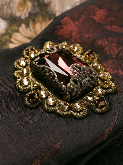 Shop Dolce & Gabbana Floral Embellished Short Dress In Black