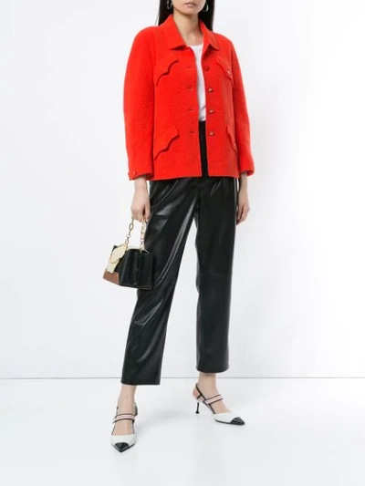 Pre-owned Chanel Four-pocket Buttoned Jacket In Red