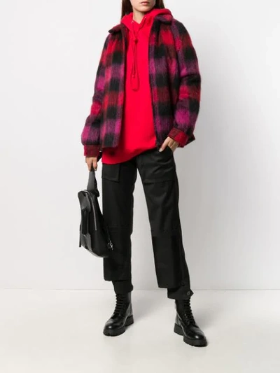 Shop Woolrich Check Pattern Short Jacket In Red