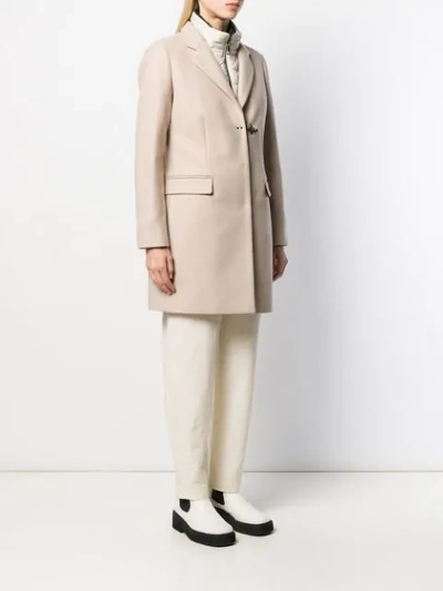 Shop Fay Double Toggle Single Breasted Coat In Neutrals